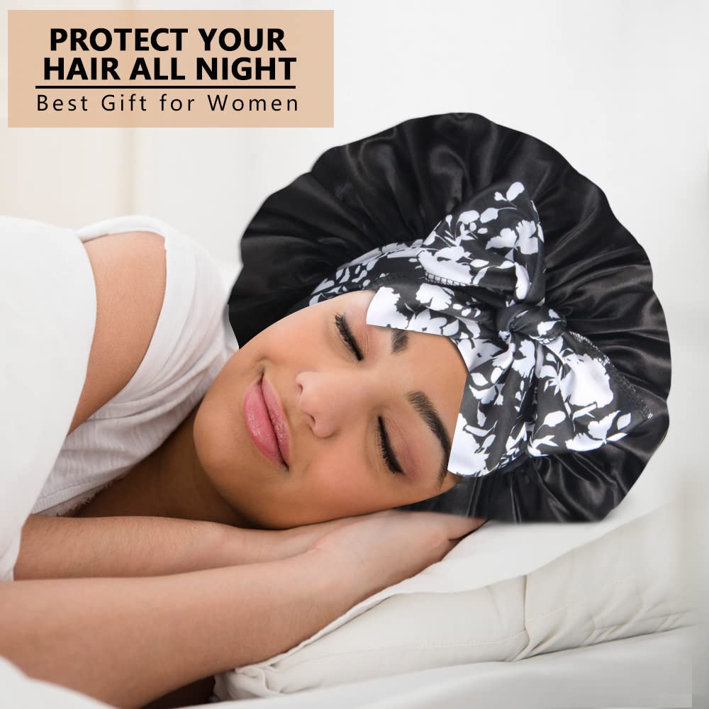 Heniho gift-ready packaging for a two-piece satin bonnet set.