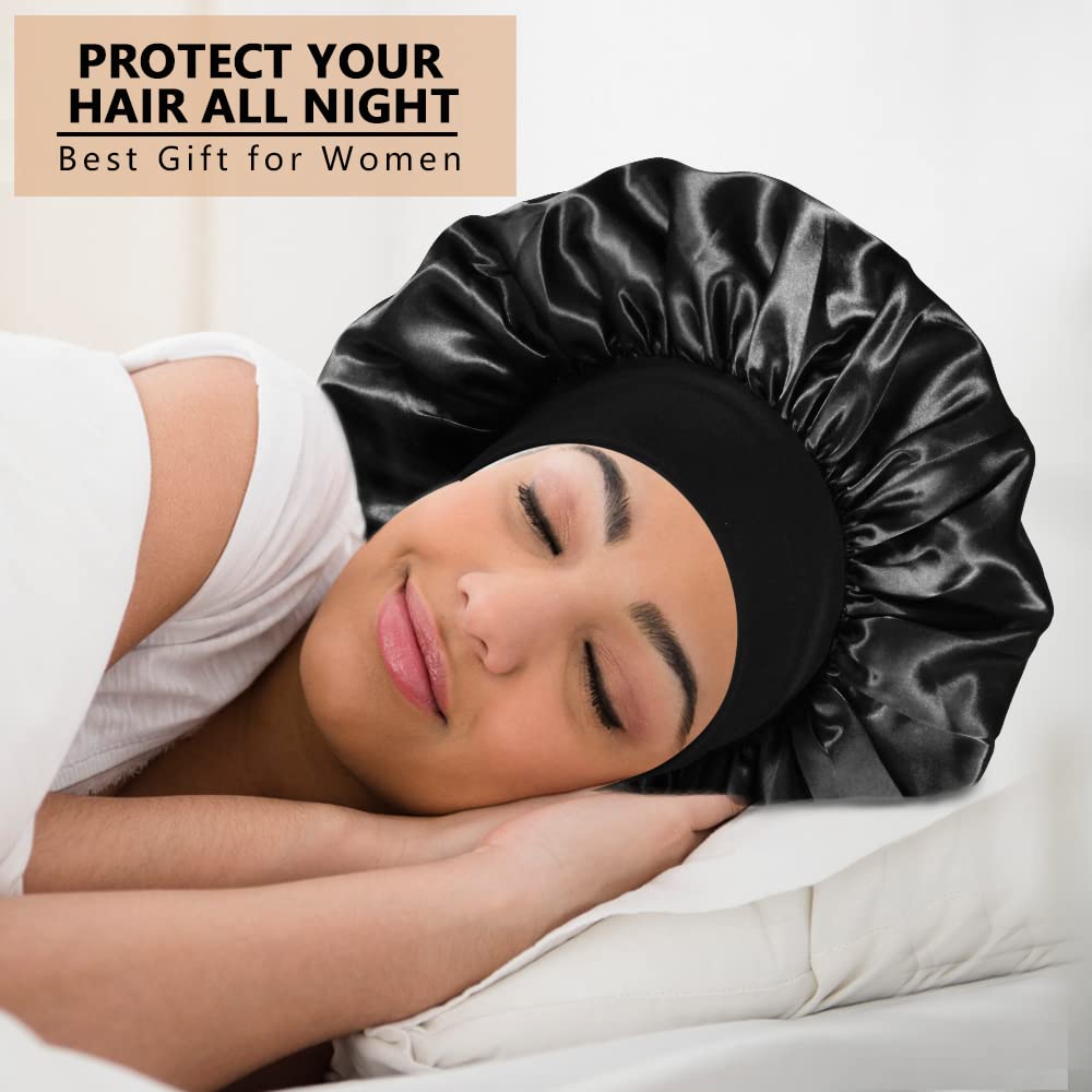 Heniho satin bonnet set supports skincare and routine prep.