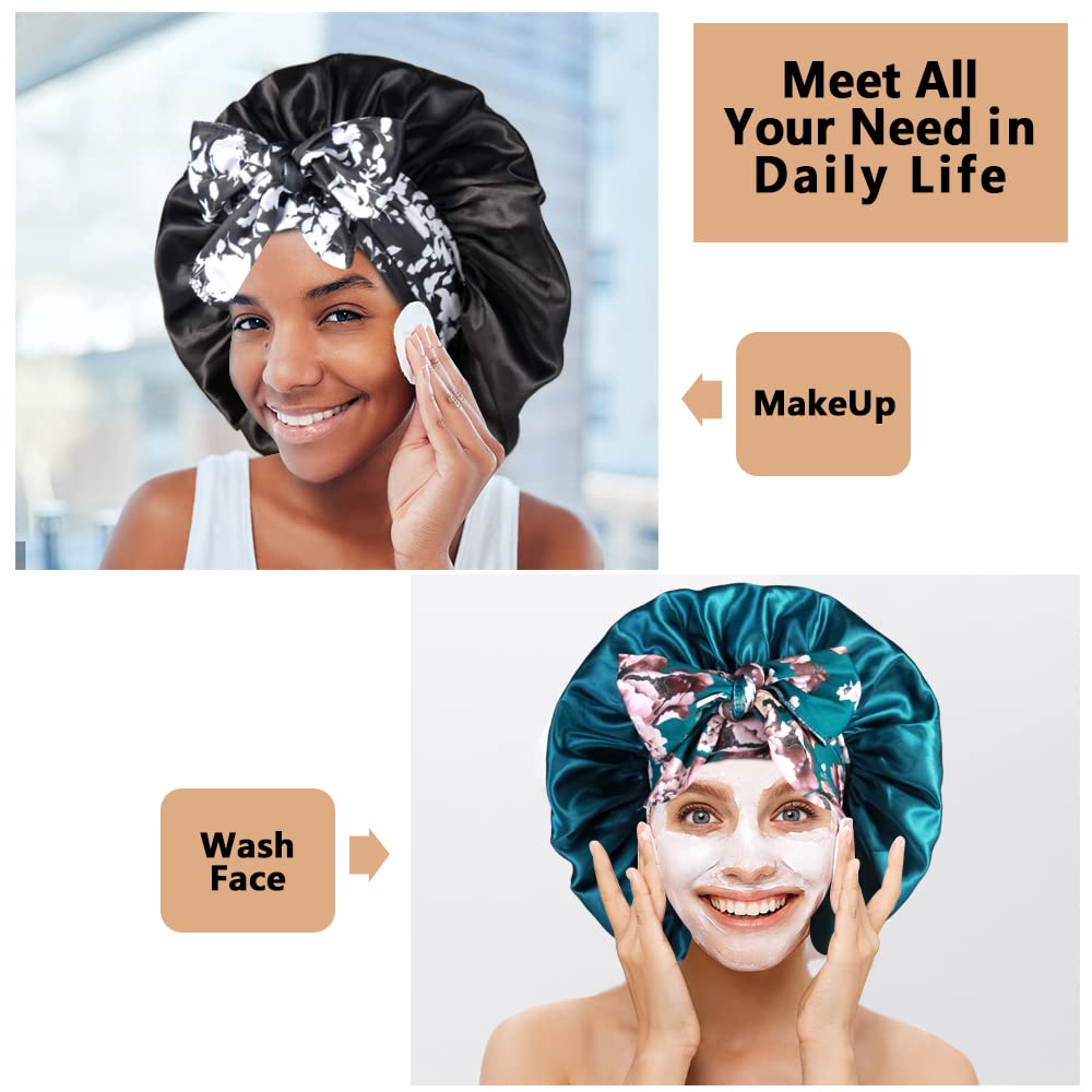Heniho washable satin bonnet is gentle on hair and easy to care for.