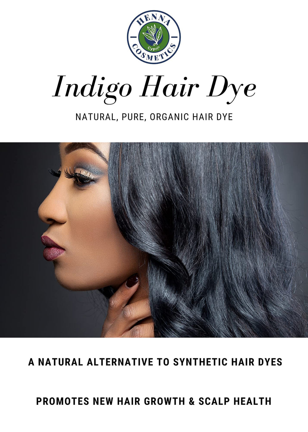 Henna Cosmetics Cypri natural-hair-color result showcases a rich, lasting shade