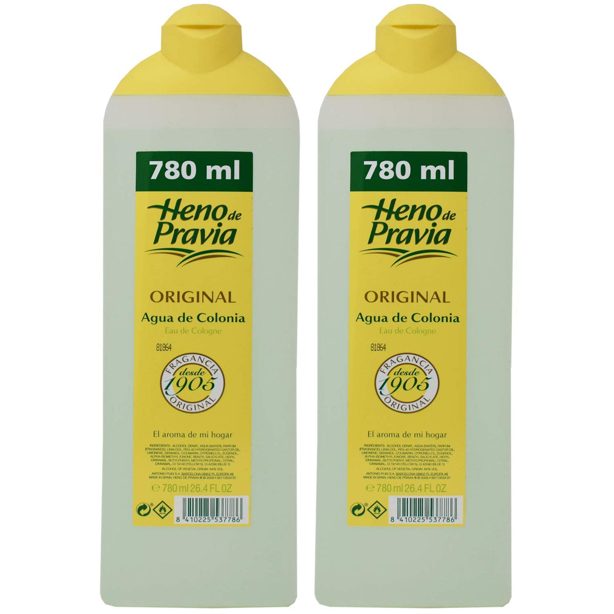Heno de Pravia Original Eau de Cologne bottle front, timeless citrus-floral fragrance
