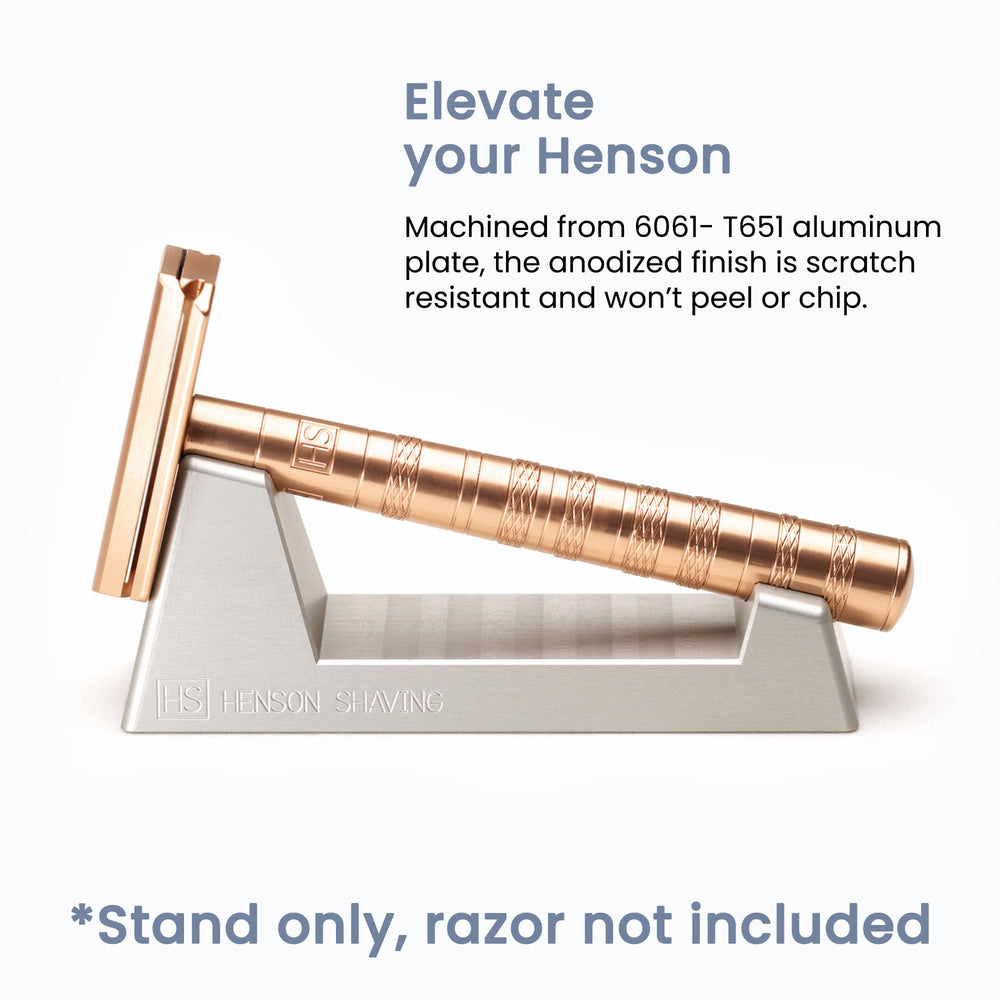 Henson Razor Stand demonstrates AL13-M compatibility with premium finish and support.