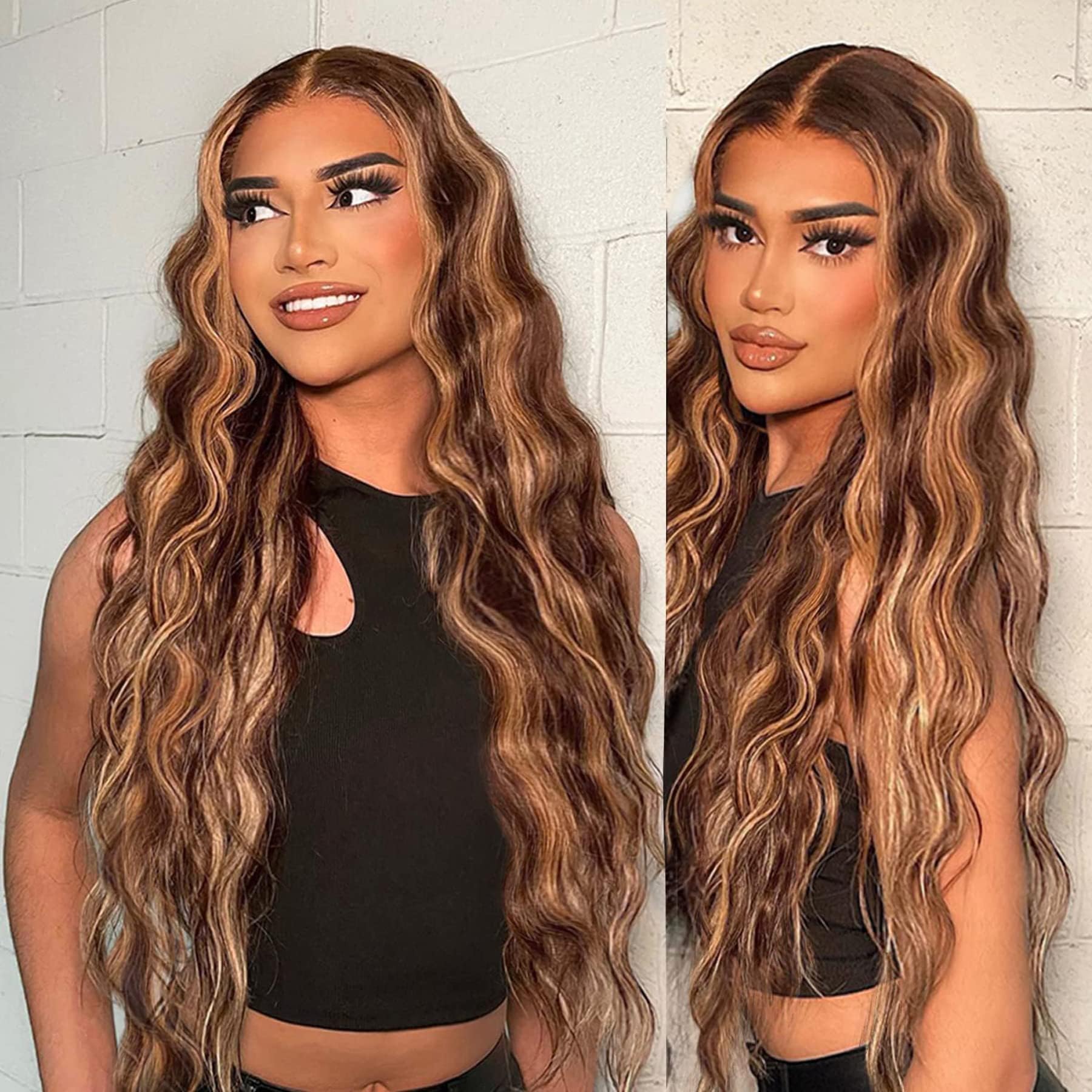 Hepnok honey blonde ombre wig ideal for daily wear and events.