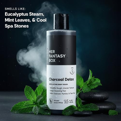 Her Fantasy Box, espuma exfoliante con carbón activado para renovación suave.