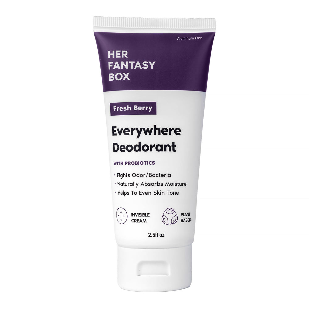 Her Fantasy Box desodorante para cualquier lugar, textura crema invisible y protección diaria.