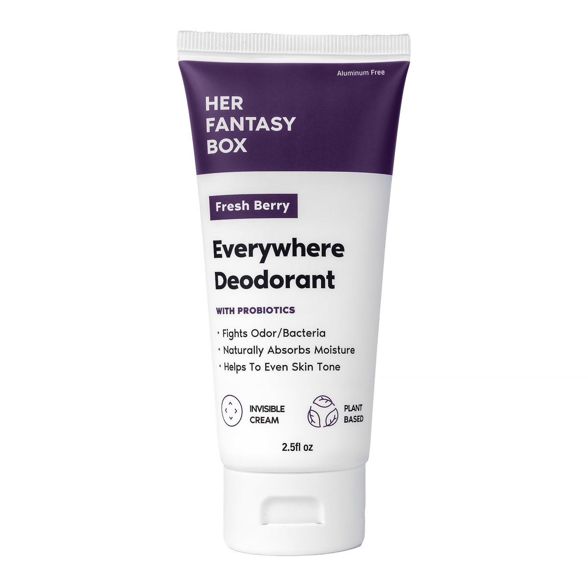 Her Fantasy Box desodorante para cualquier lugar, textura crema invisible y protección diaria.