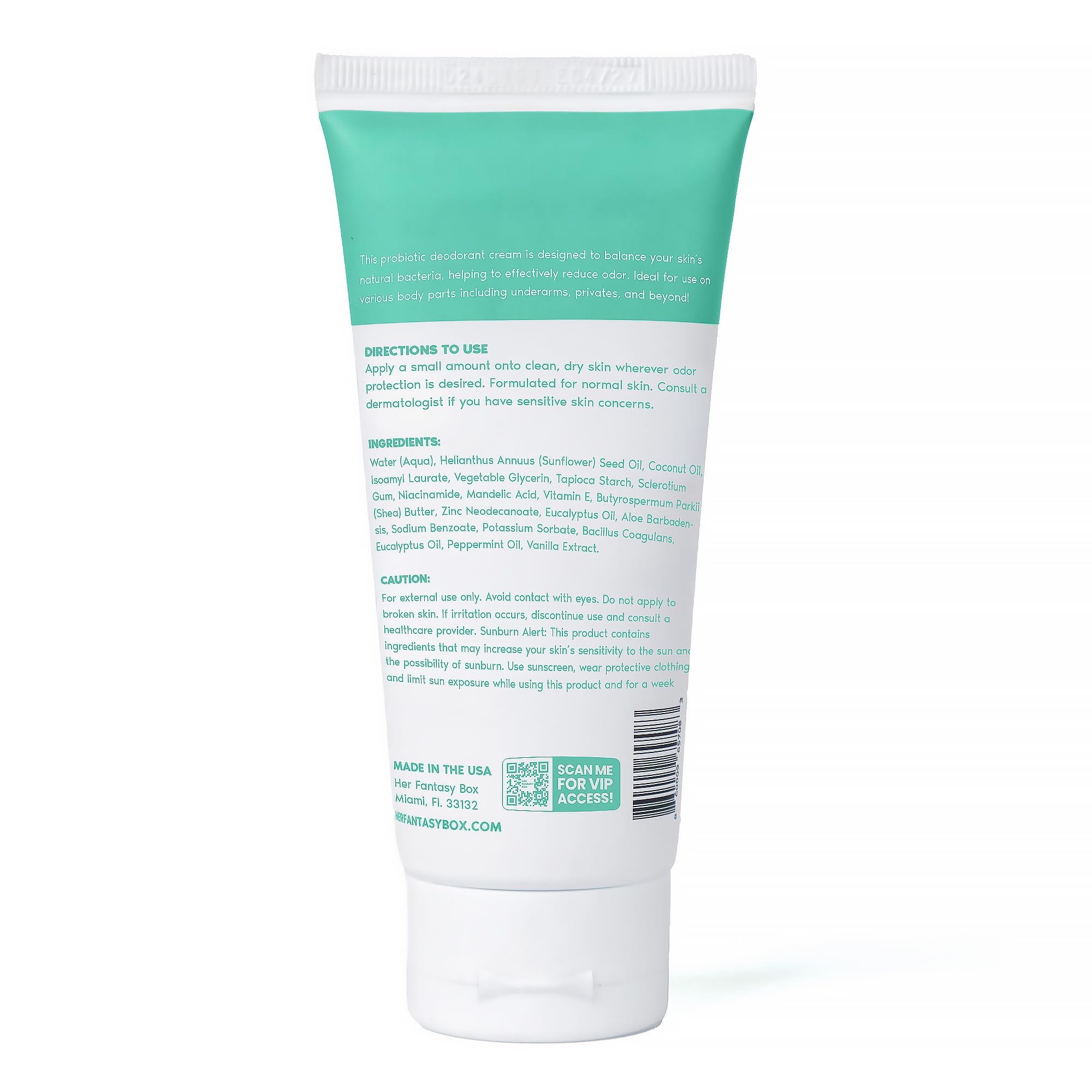 Protección suave de piel con menta de Her Fantasy Box, frescura continua.