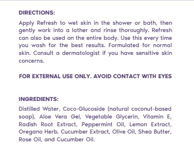 Her Fantasy Box Refresh gel de ducha: ingredientes naturales para cuidado de la piel.
