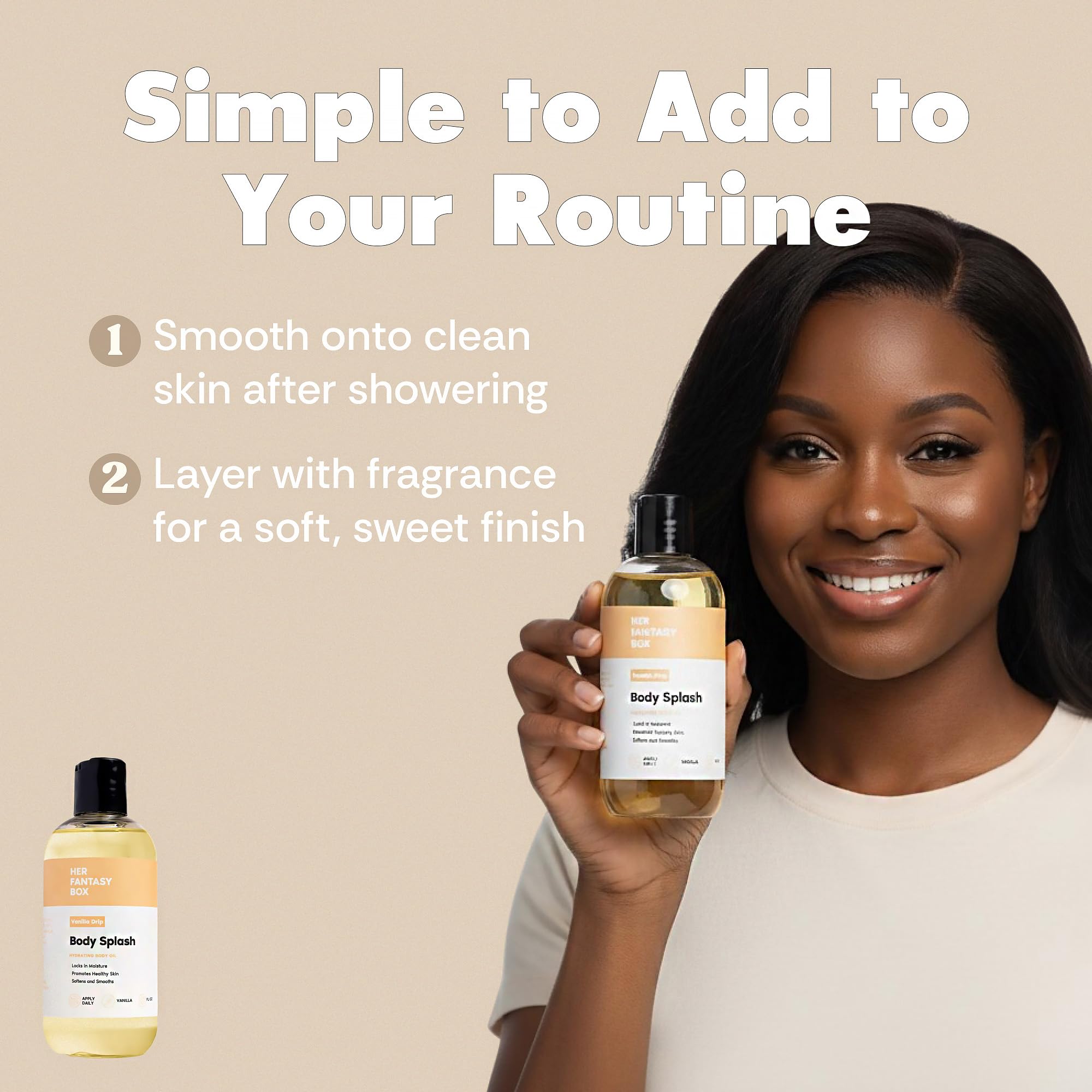 Her Fantasy Box self care ritual enhanced by vanilla scent.