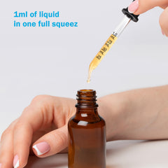 Herain dropper features 0.25–1 ml scale for precise dosing.