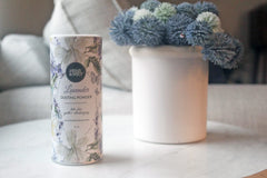 Herb & Root lavender talc-free powder provides soothing daily freshness.