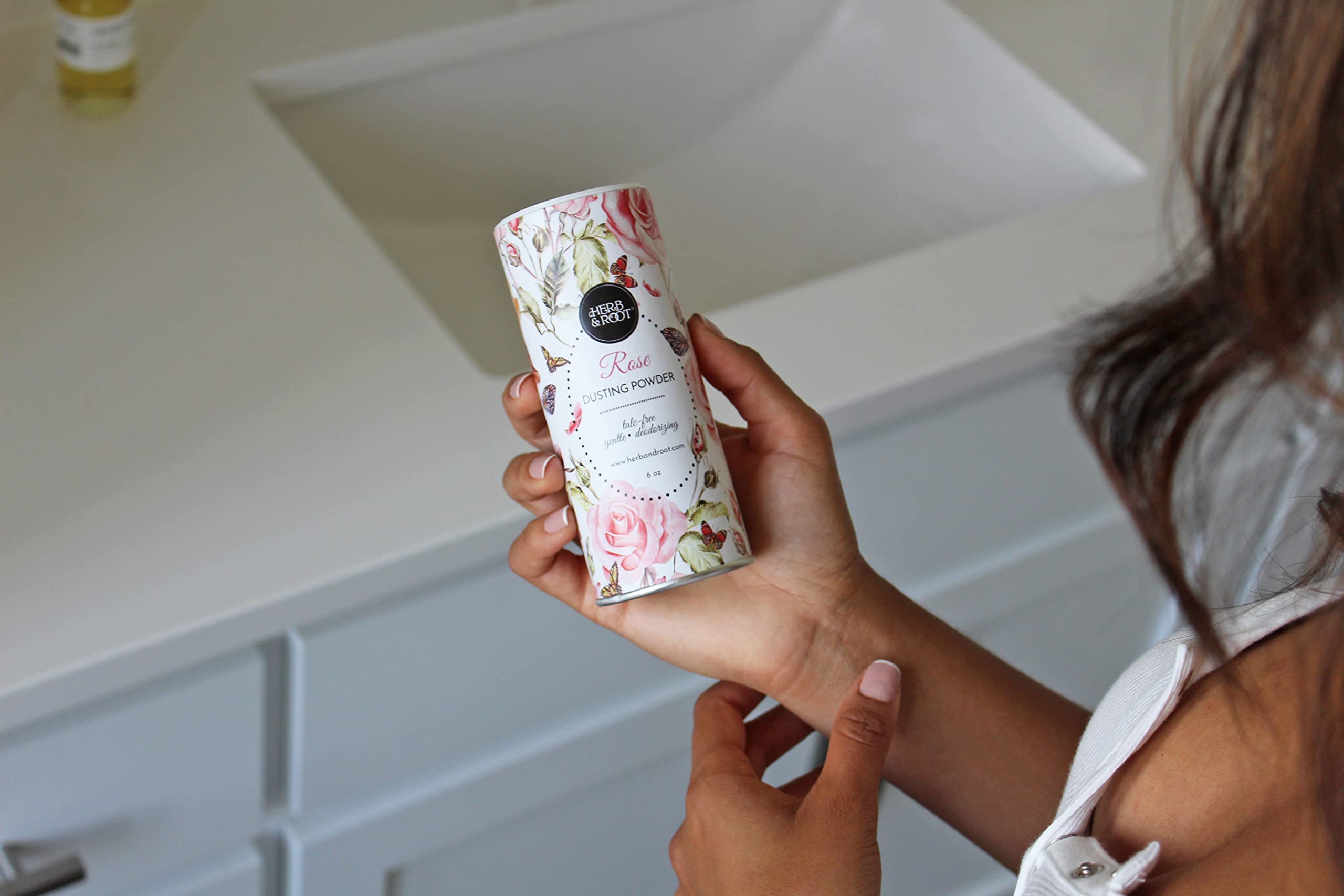 Herb & Root dry shampoo use with dusting powder for quick refresh