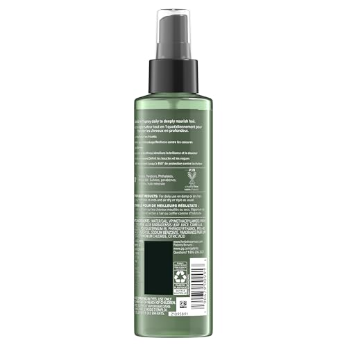 acabado sedoso y suave gracias a Herbal Essences All-in-1 Nourishing Spray.