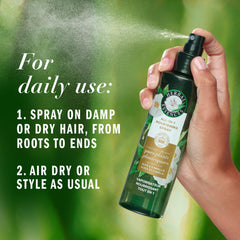 etiqueta del envase de Herbal Essences All-in-1, reduce el encrespamiento.