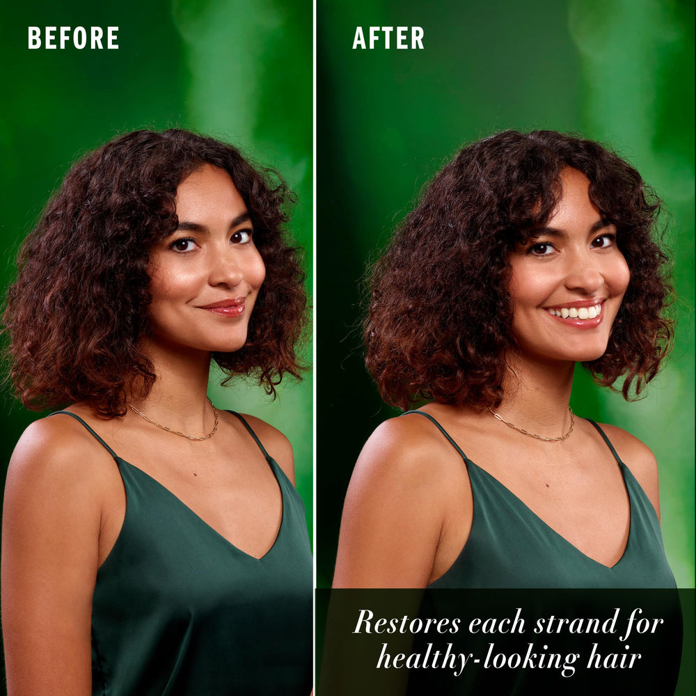 protección de calor hasta 450 ° con Herbal Essences All-in-1 Nourishing Spray.