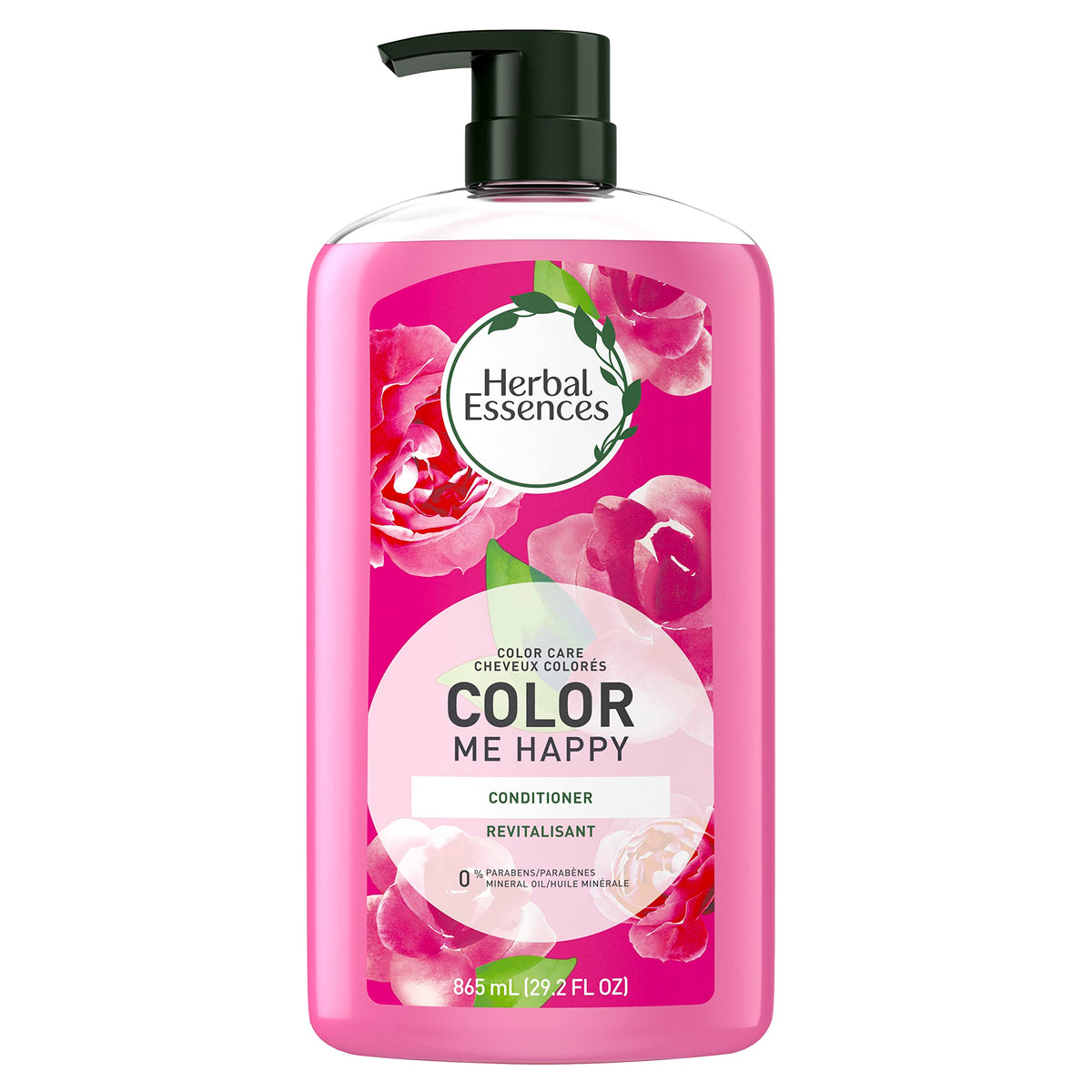 Herbal Essences Color Me Happy conditioner bottle on display for color-treated hair protection