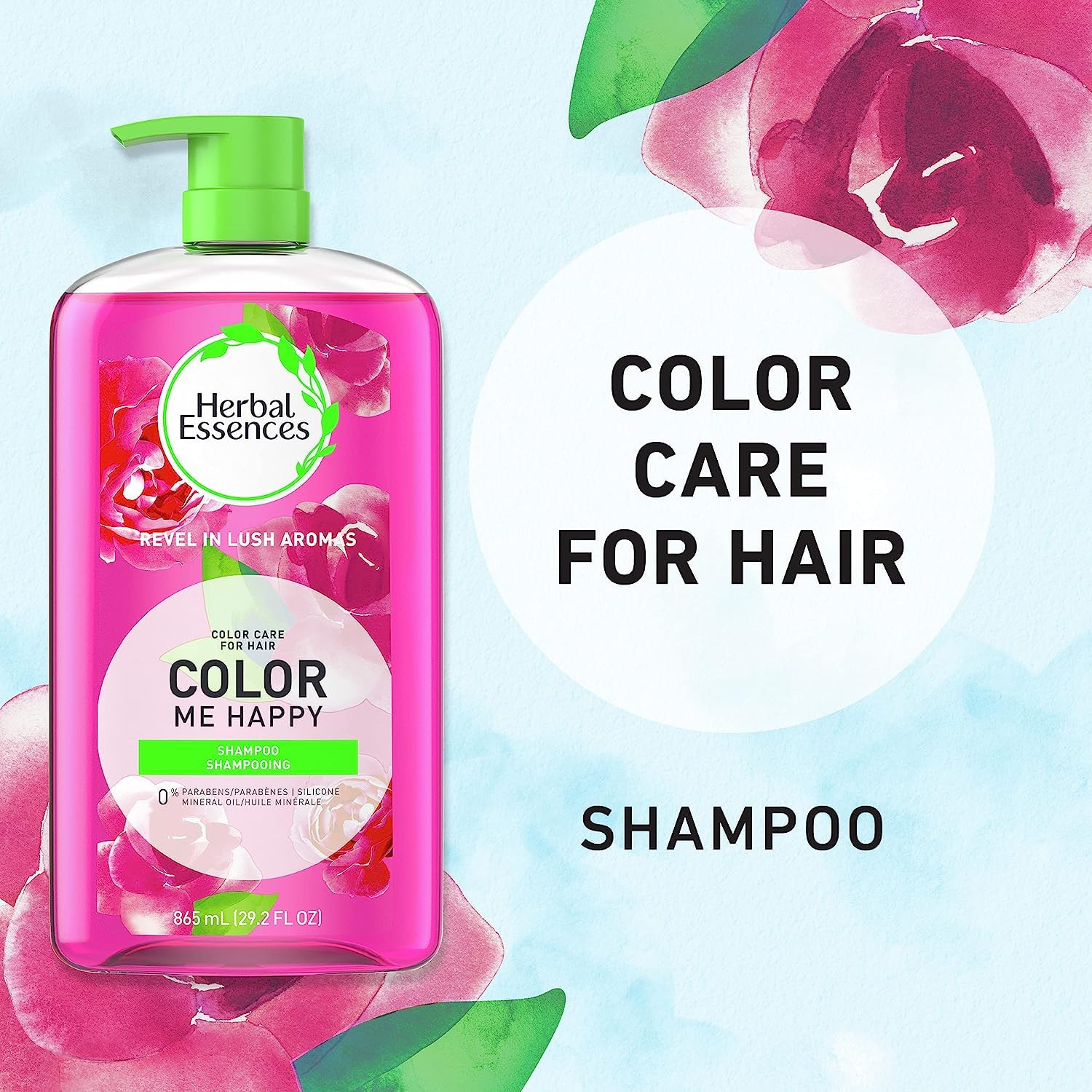 Herbal Essences Color Me Happy lathering on color-treated hair with rich foam.
