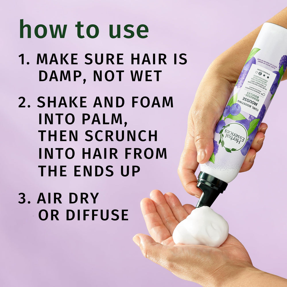 Fórmula libre de crueldad animal de Herbal Essences Curl Boosting Mousse.