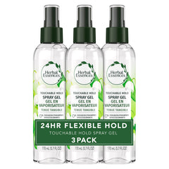 Gel en aerosol Herbal Essences para rizos, definición duradera y aroma suave.