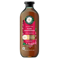Herbal Essences grapeseed shampoo bottle offers color protection for color-treated hair.