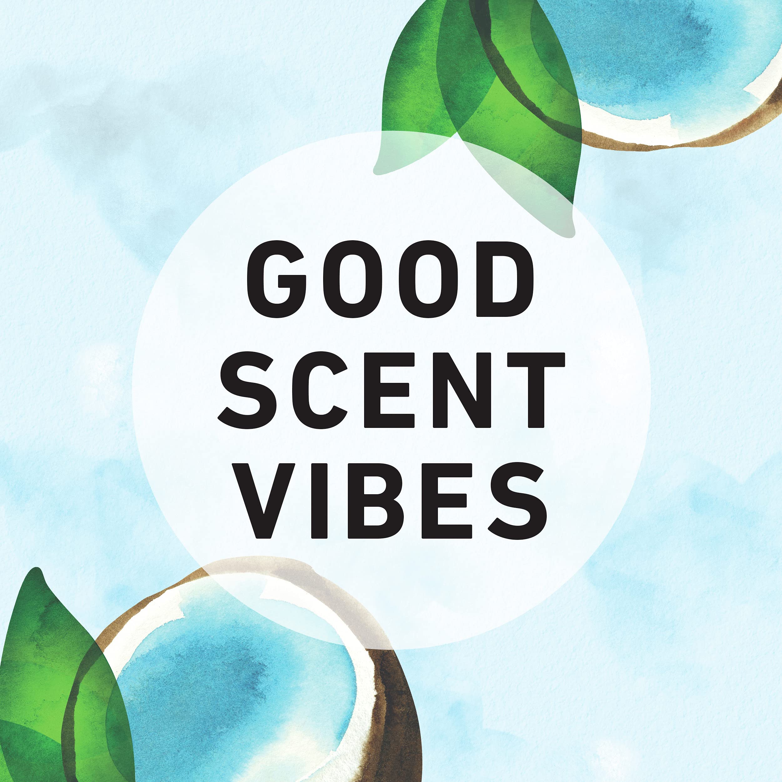 Coconut scent detail evokes tropical spa-like fragrance.