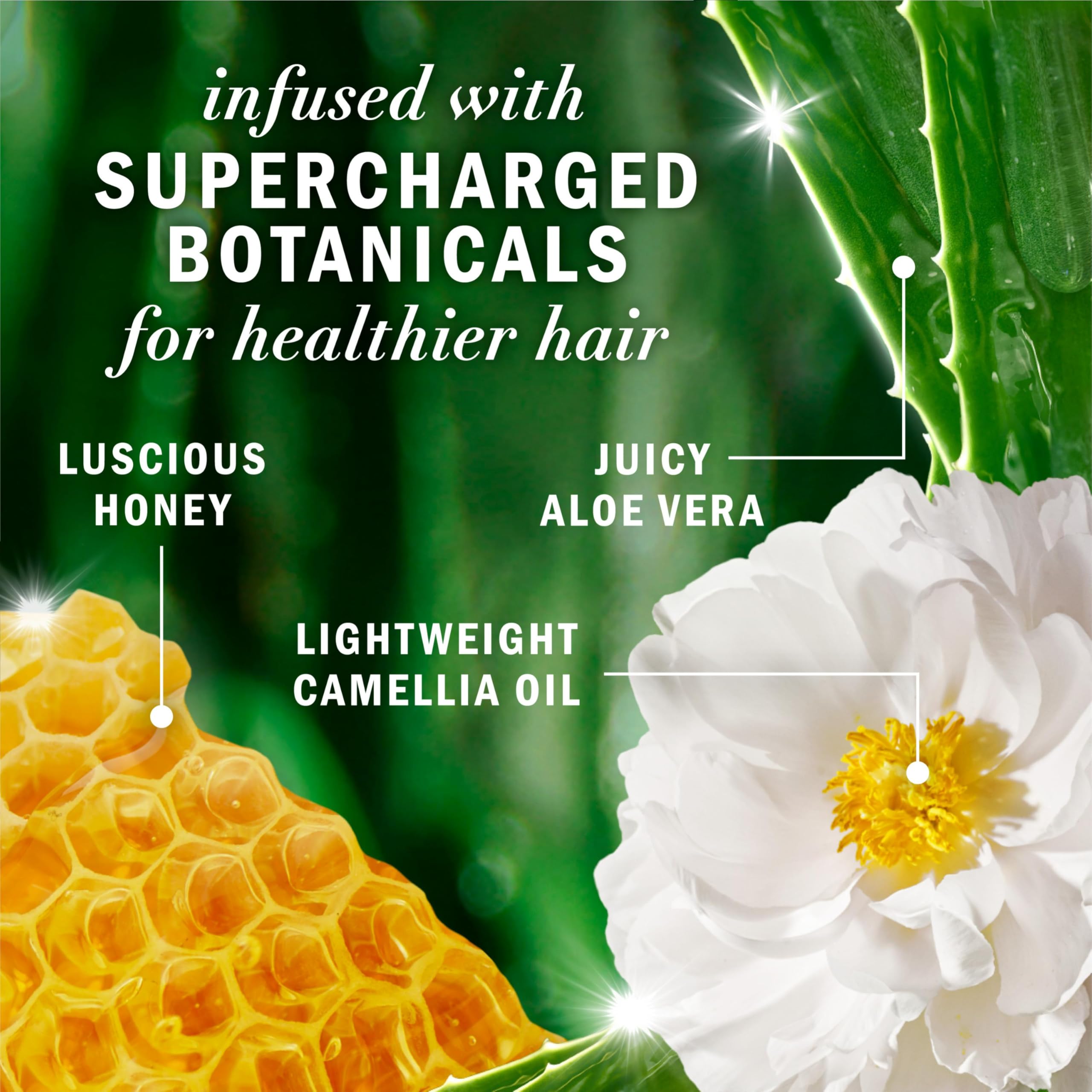Sulfate-free and paraben-free labeling on Herbal Essences conditioner bottle