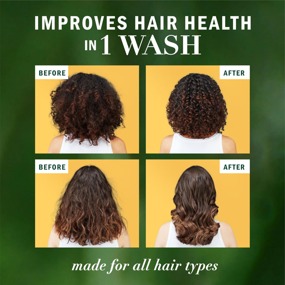 Raised dots and lines on the bottle front of Herbal Essences conditioner for accessibility