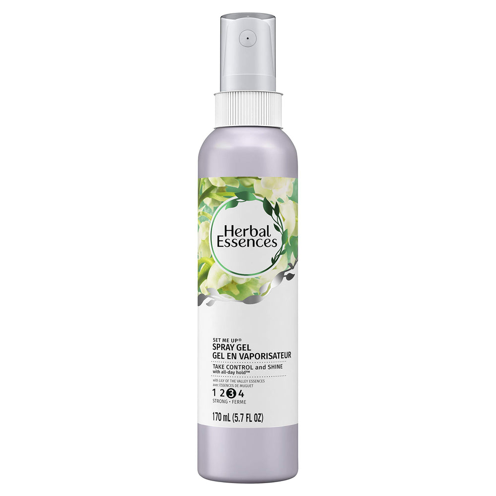 Herbal Essences Set Me Up Spray Gel aporta brillo y fijación duradera para tu peinado.