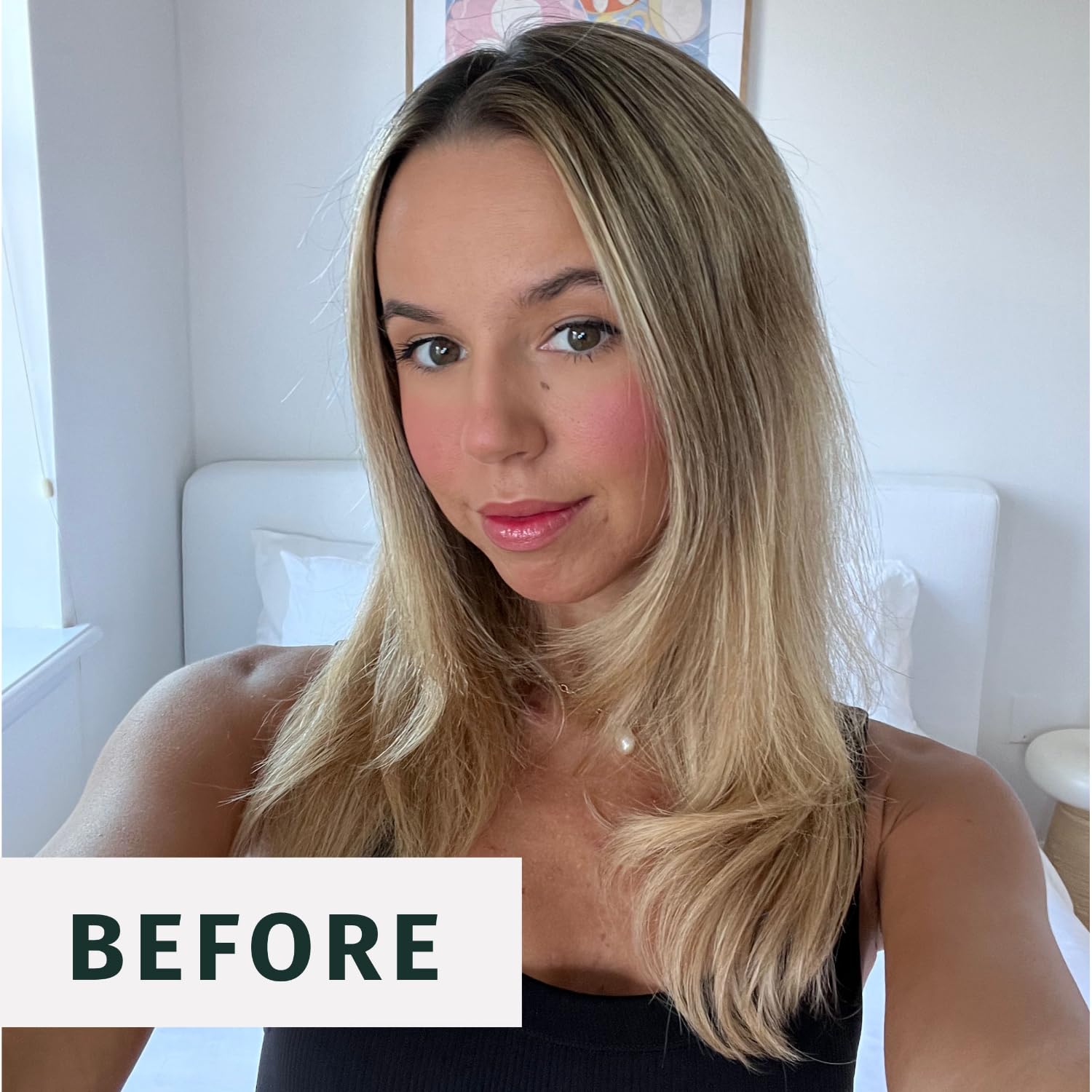 Hair styled with root-to-tip volume using Herbal Essences
