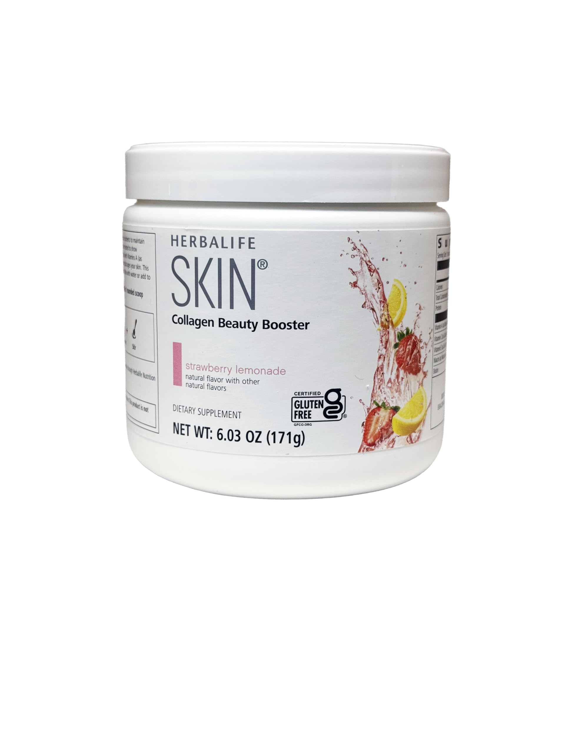 Herbalife SKIN collagen bottle being poured for daily skin support.