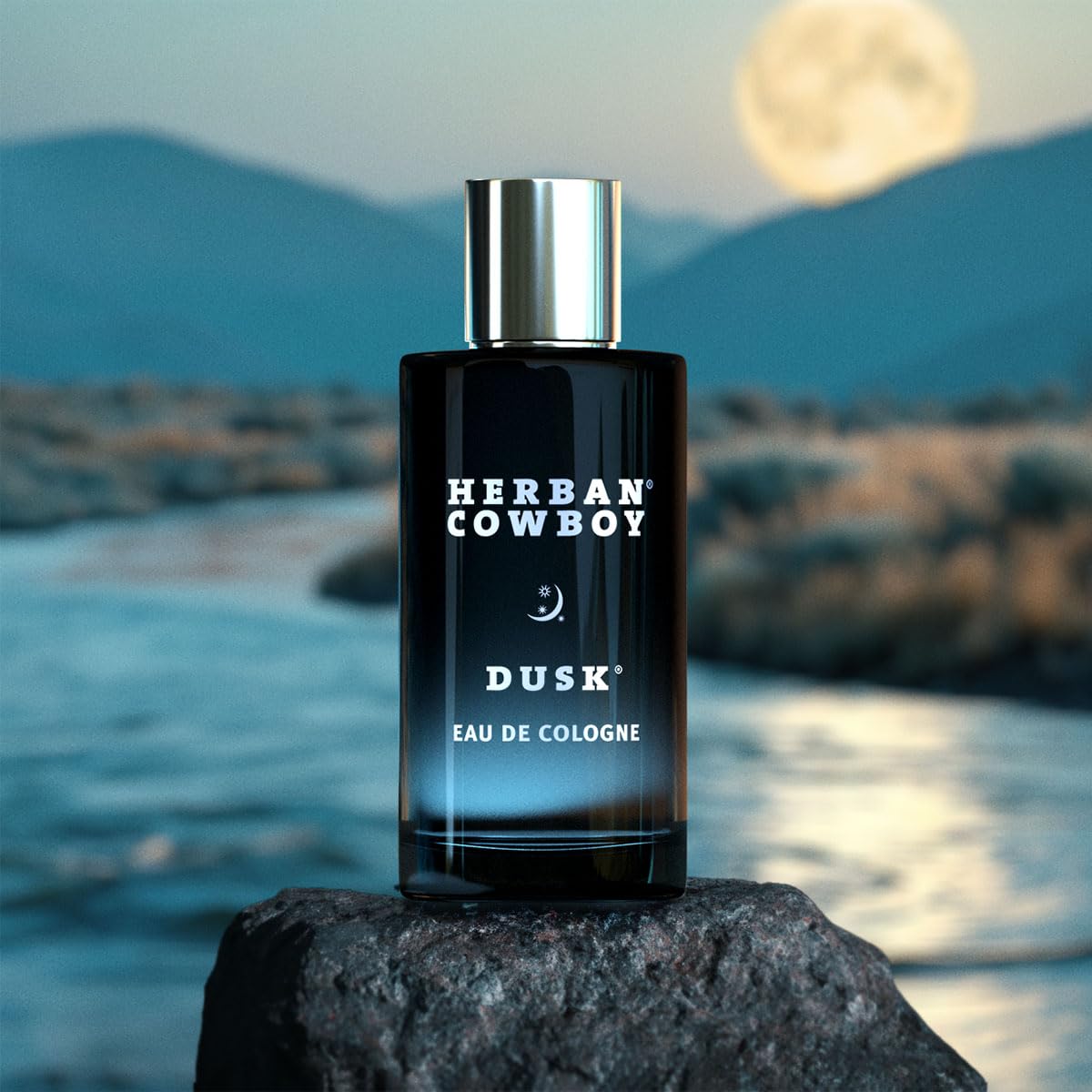 Herban Cowboy Dusk packaging shot conveys premium grooming appeal.