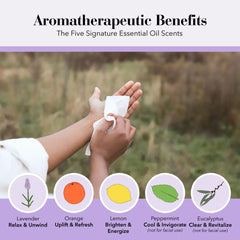 Herban Essentials orange lemon towelette brightens mood and refreshes skin.