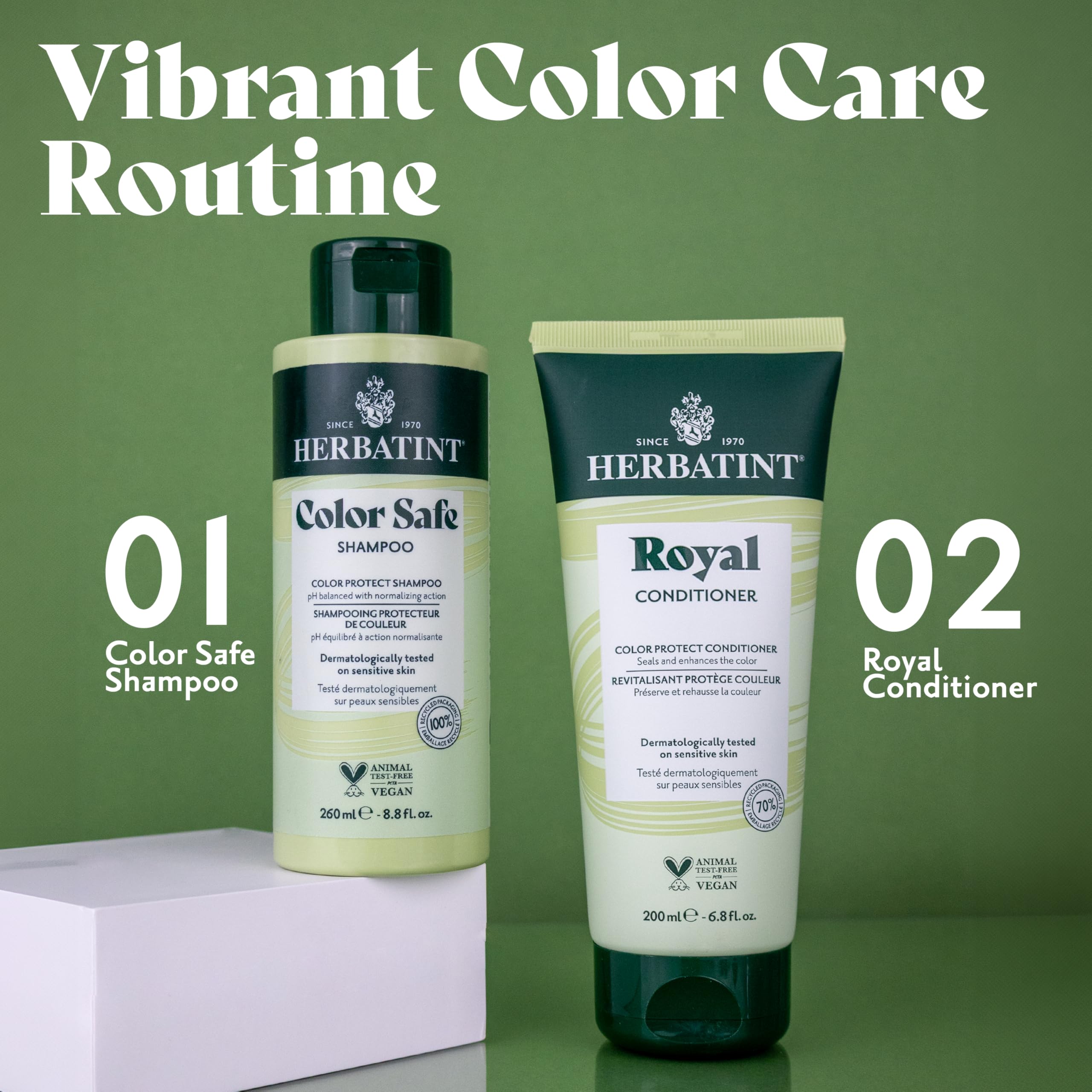 Herbatint Royal Conditioner, uso-diario: apto para uso diario en cabello teñido y sensible.