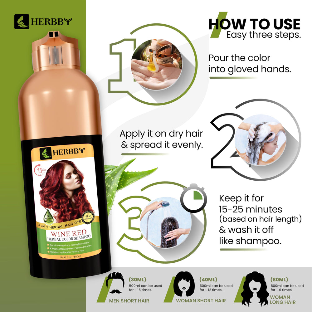 HERBBY 500ml bottle provides up to 12 applications for home color.