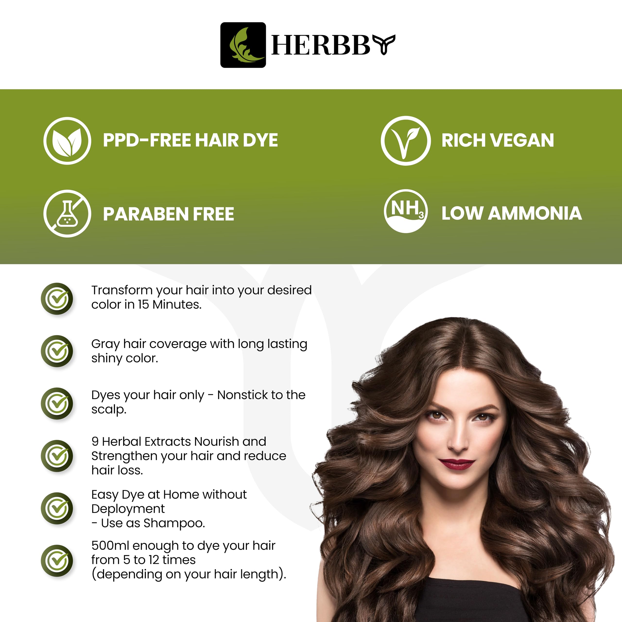 HERBBY 9 herbal extracts illustration showcases nourishing formula