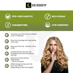 HERBBY display of 9 herbal extracts highlighting a mild, nourishing formula