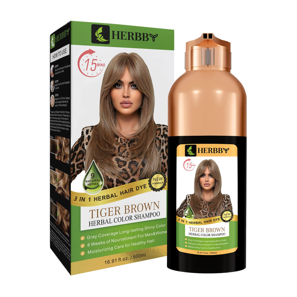 HERBBY even color from root to tip on mixed hair