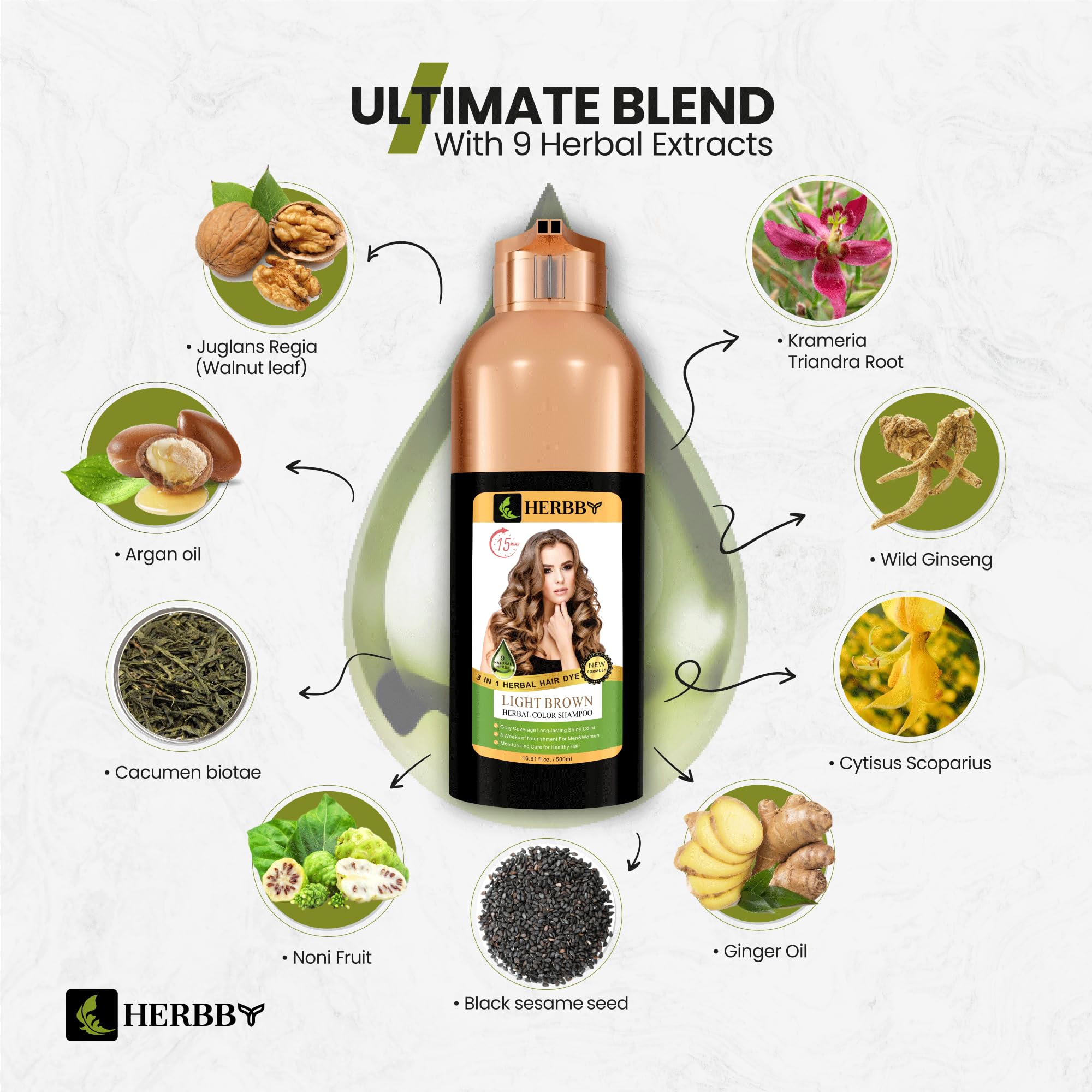 HERBBY low-ammonia formula balances color power with scalp comfort.