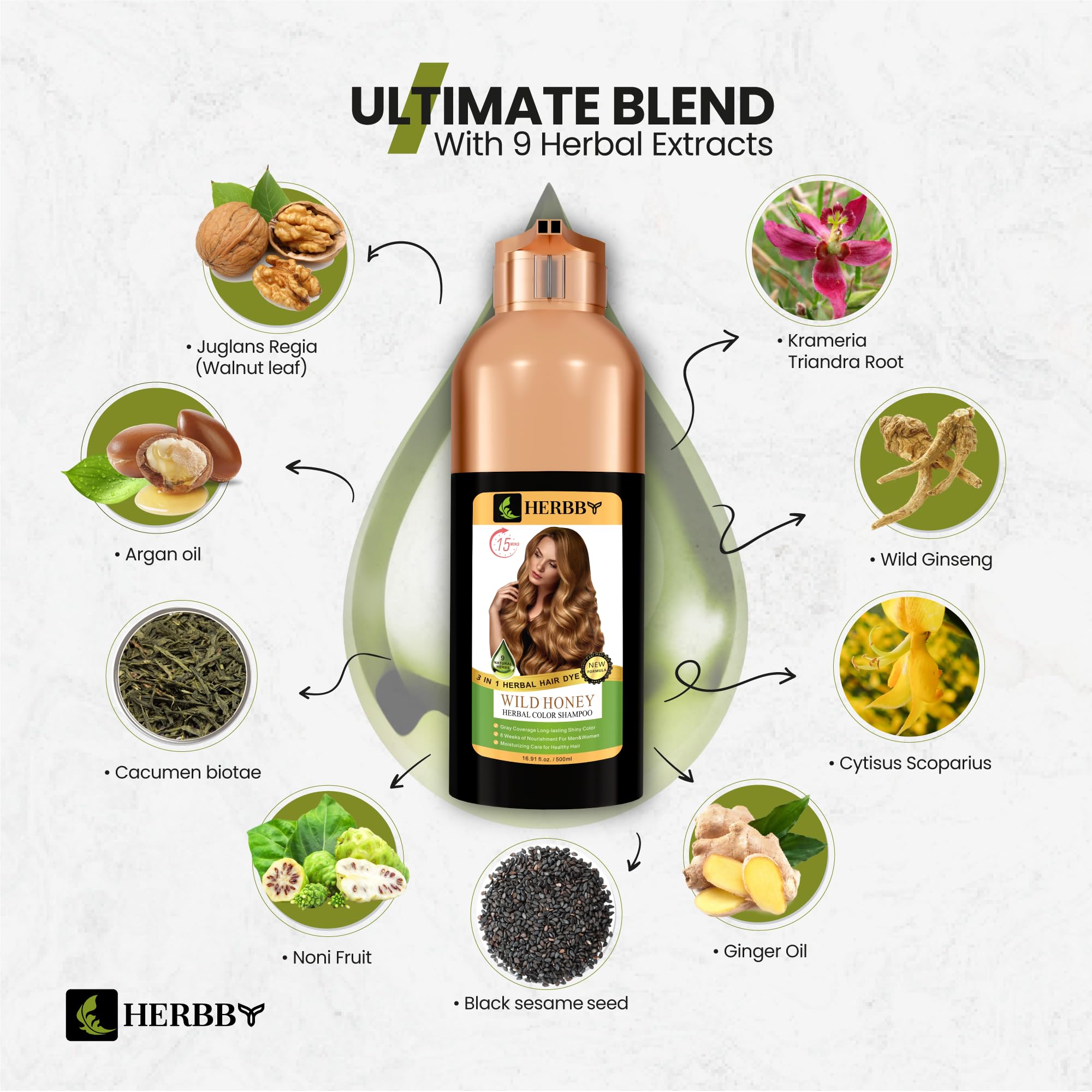 HERBBY low-ammonia formula for comfortable scalp during color.