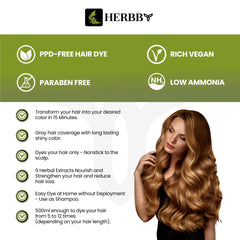 HERBBY Wild Honey color swatch shows a warm, long-lasting hue.