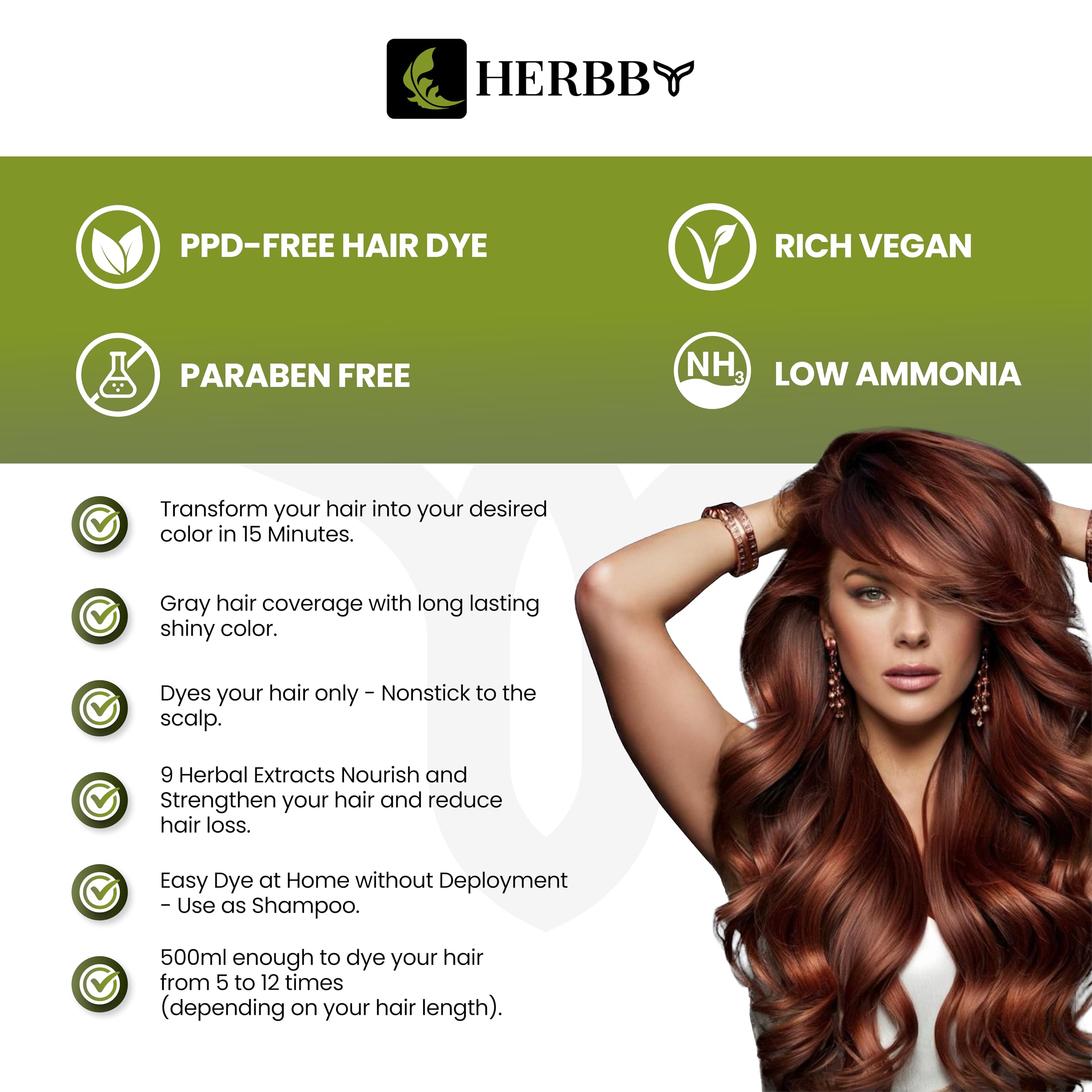 HERBBY low-ammonia formula delivers color with comfort.
