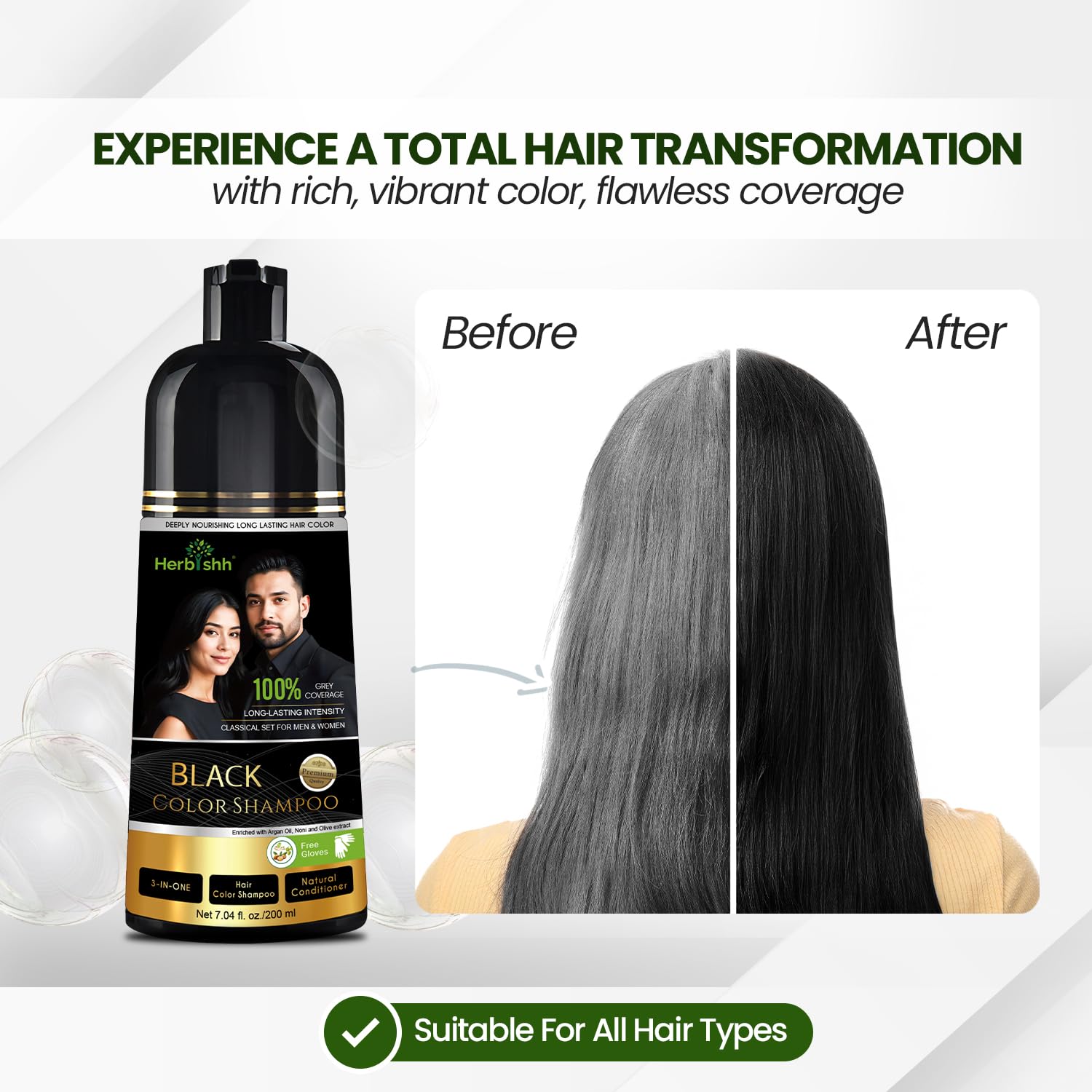 Herbishh ammonia-free label emphasizes gentle color for daily use.