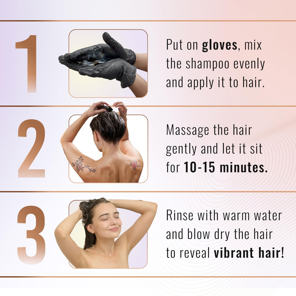 Herbishh quick application demonstration for gray hair