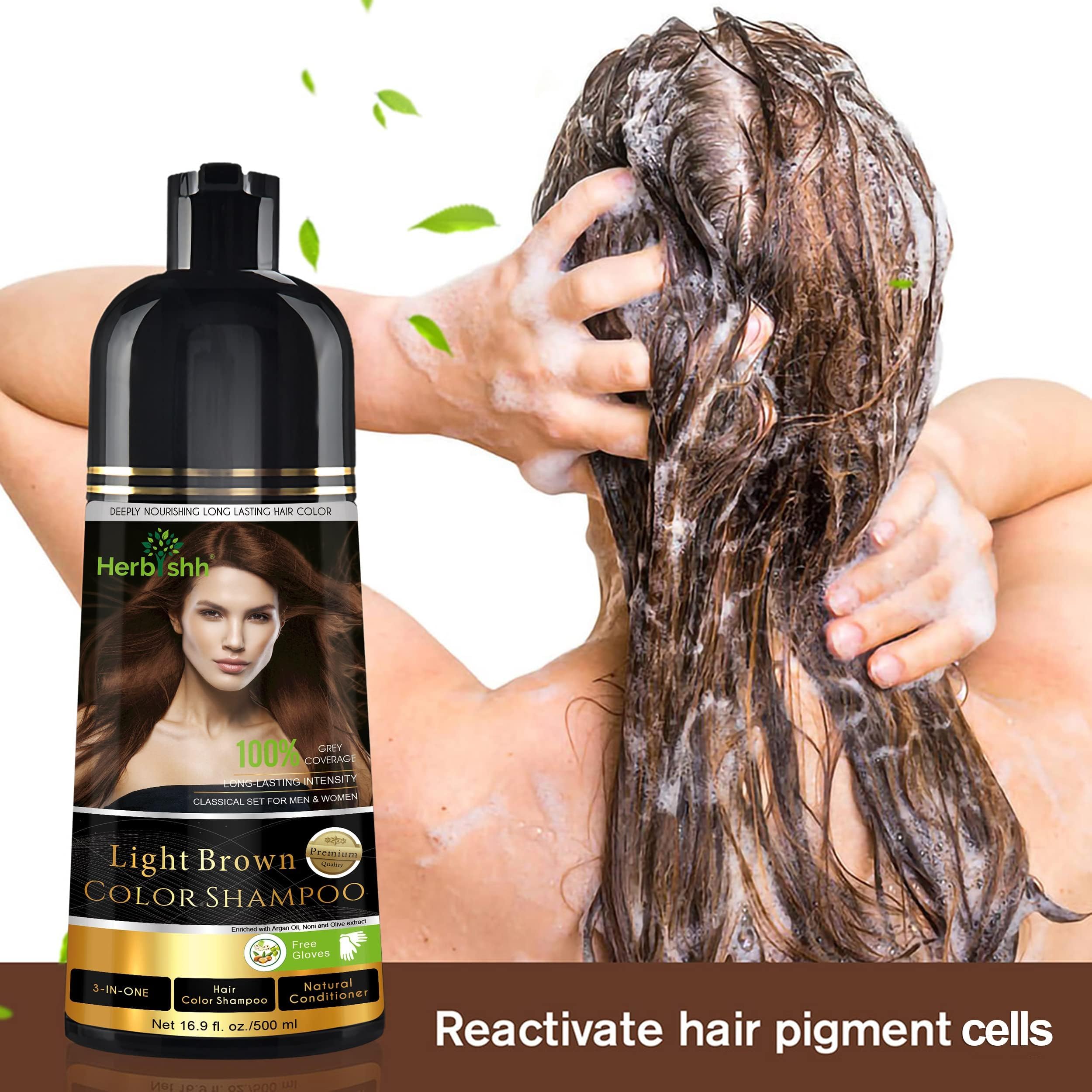 Herbishh 3-in-1 dye shampoo cleanses, colors, and conditions in one step.