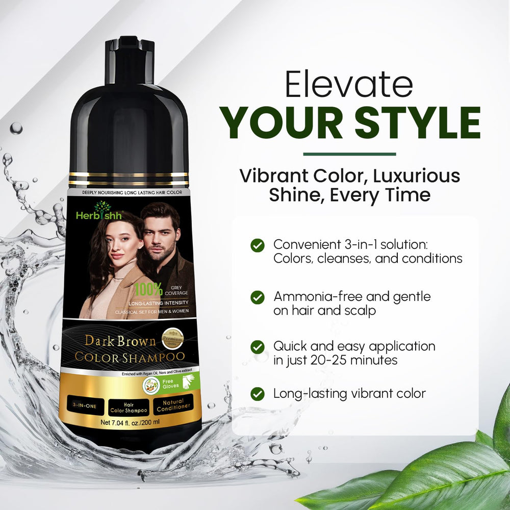 Herbishh Dark Brown Shampoo – brillo suave: cabello sedoso tras cada lavado.