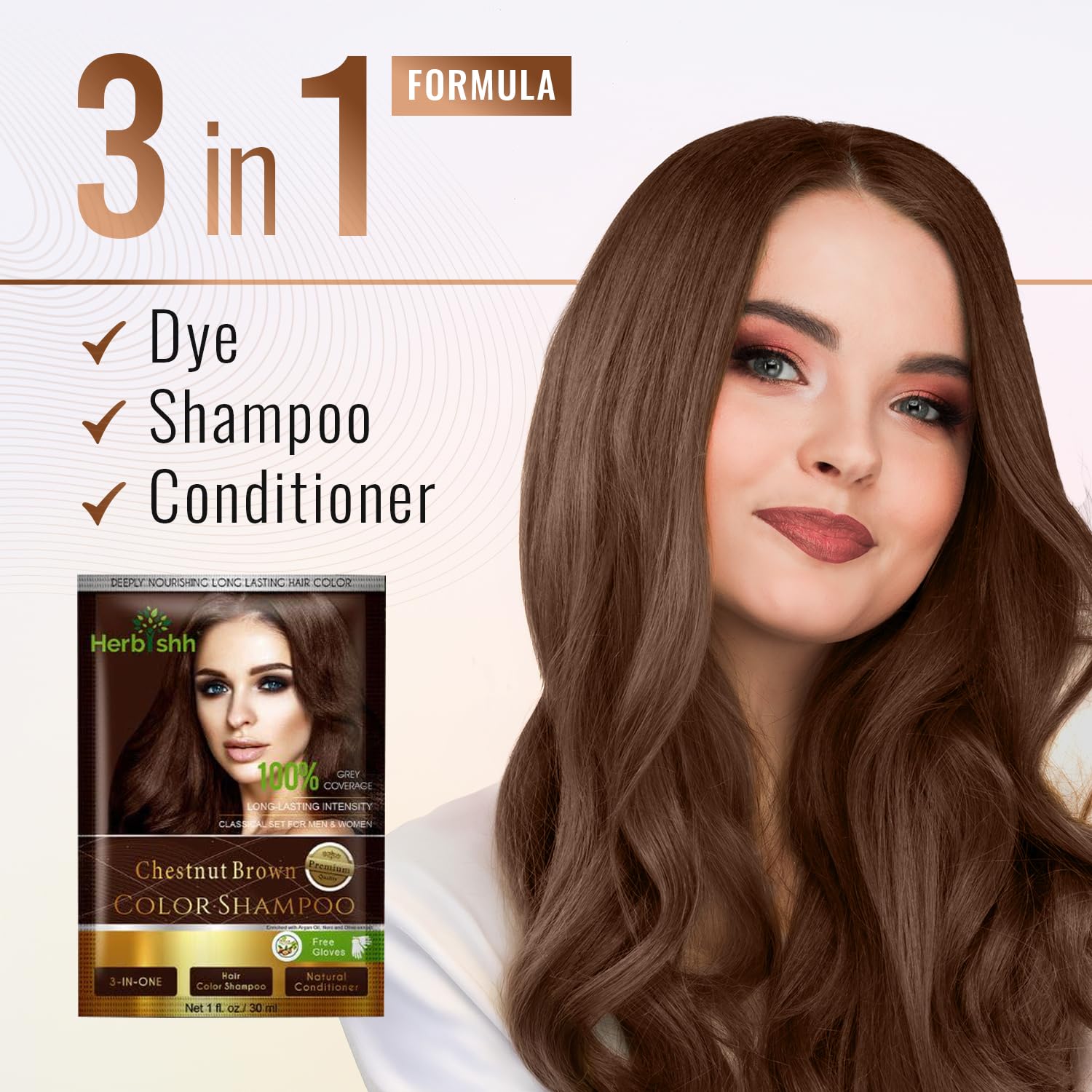 Before-after view showing grey coverage and refreshed hair texture.