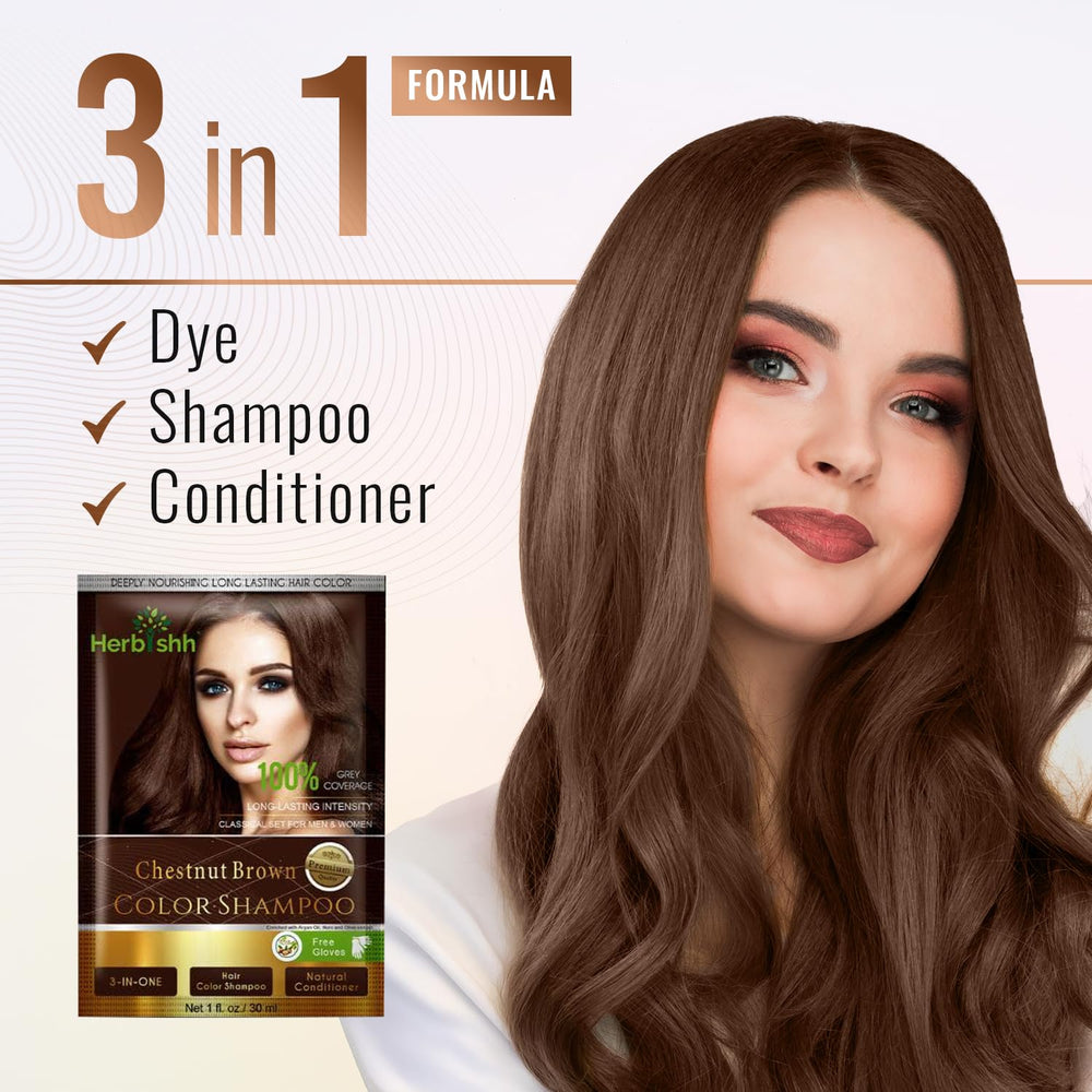 Before-after view showing grey coverage and refreshed hair texture.