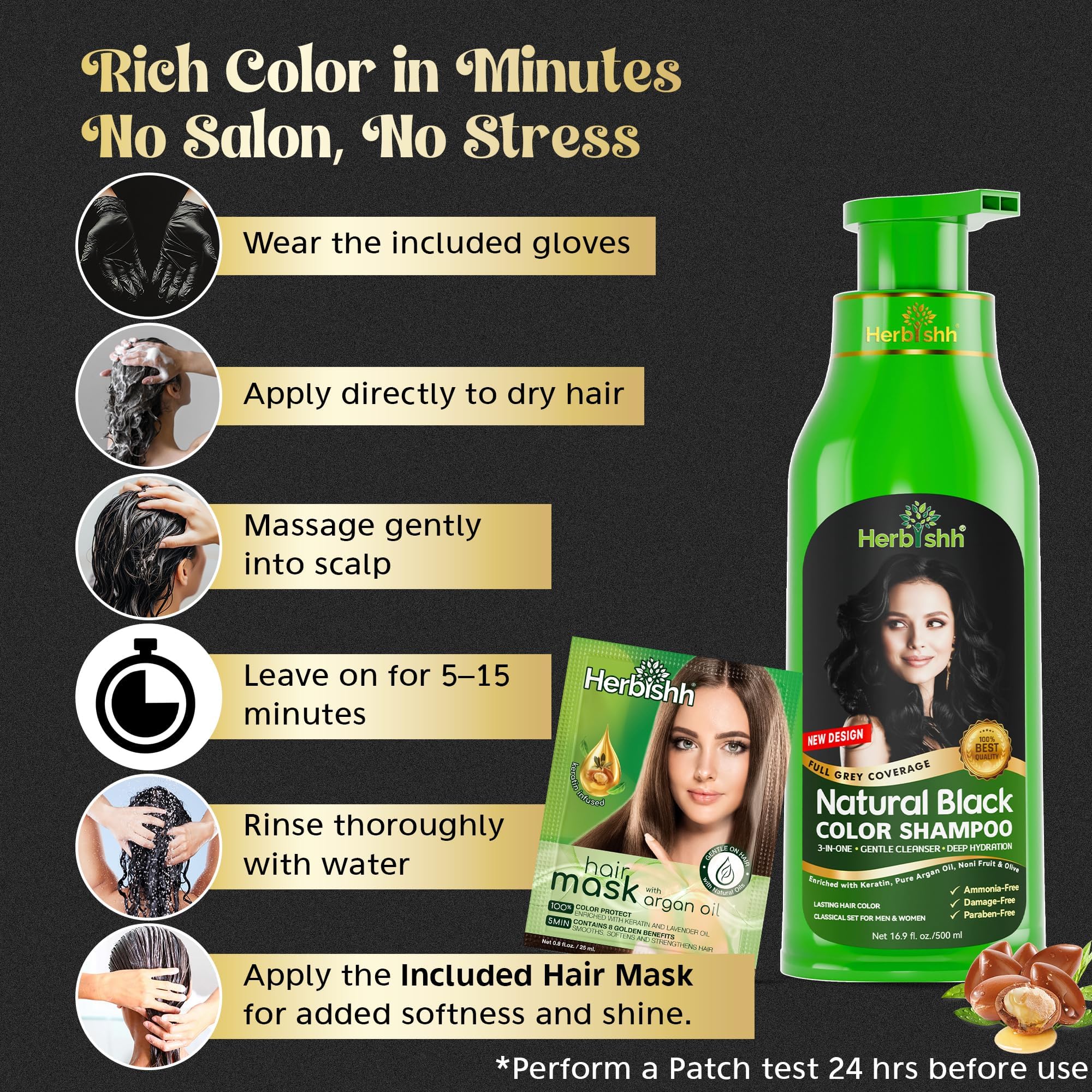 500ml Herbishh bottle on shelf as budget-friendly at-home color