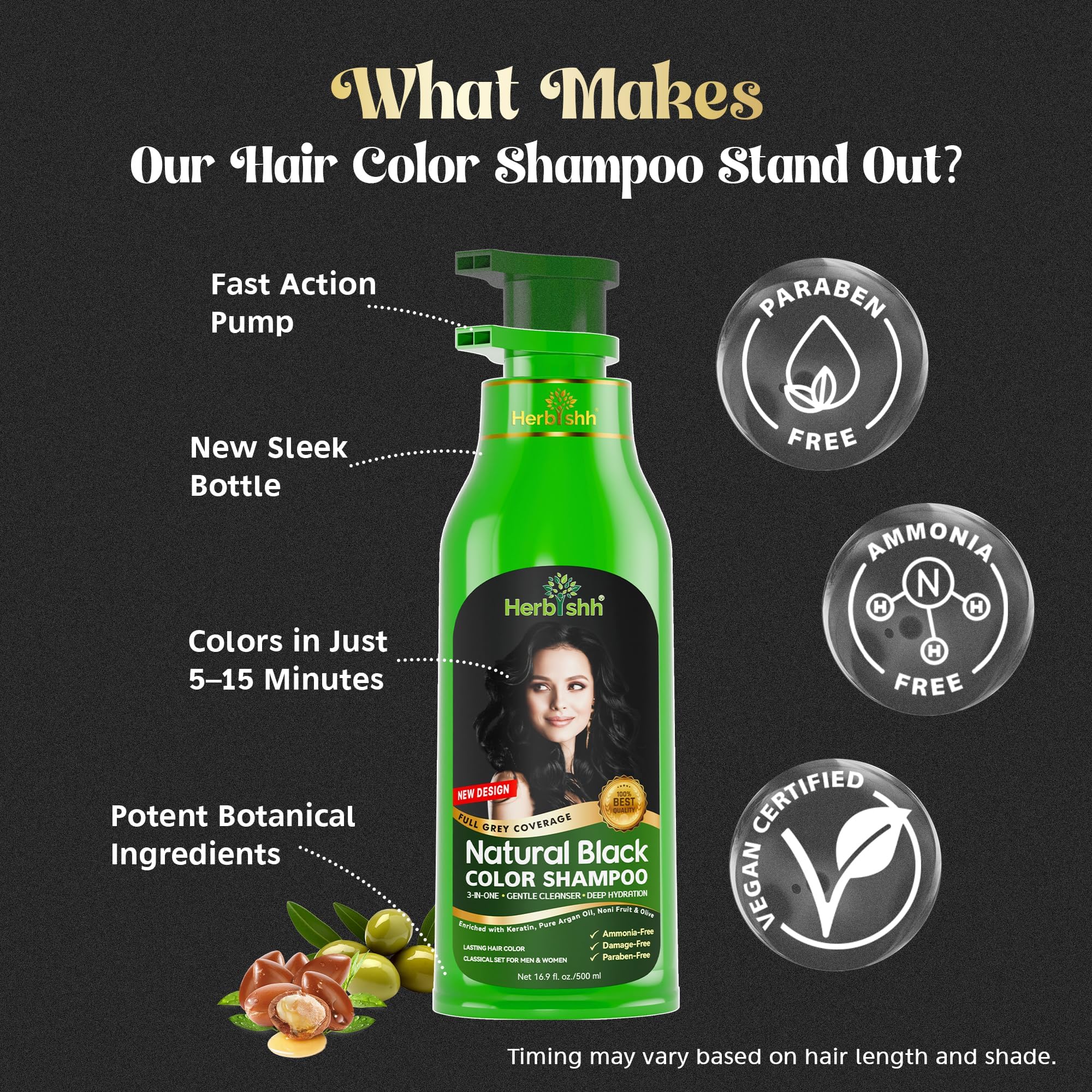 Argan oil icon on Herbishh bottle signaling moisture retention