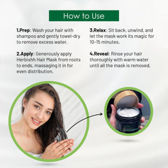 Masaje capilar con mascarilla Herbishh Argán para mayor elasticidad.